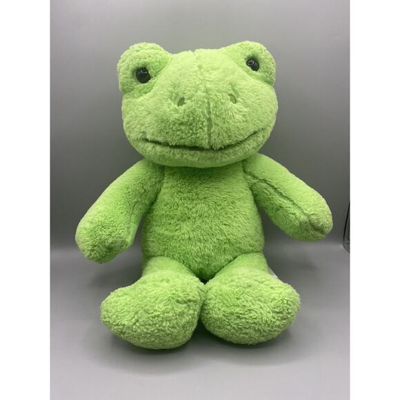 Build A Bear Spring Green Frog 15” Stuffed Plush Animal - Picture 1 of 6